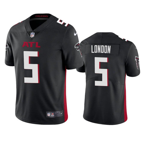 Custom Men’s Atlanta Falcons #5 Drake London Black NFL Draft Vapor Untouchable Limited Stitched Jersey