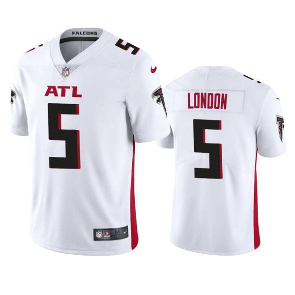 Custom Men’s Atlanta Falcons #5 Drake London White NFL Draft Vapor Untouchable Limited Stitched Jersey