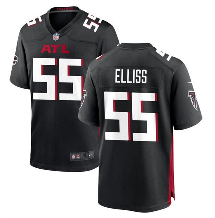 Custom Men’s Atlanta Falcons #55 Kaden Elliss Black Stitched Football Game Jersey
