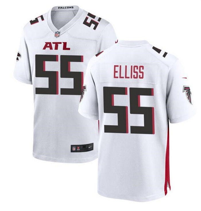 Custom Men’s Atlanta Falcons #55 Kaden Elliss White Stitched Football Game Jersey