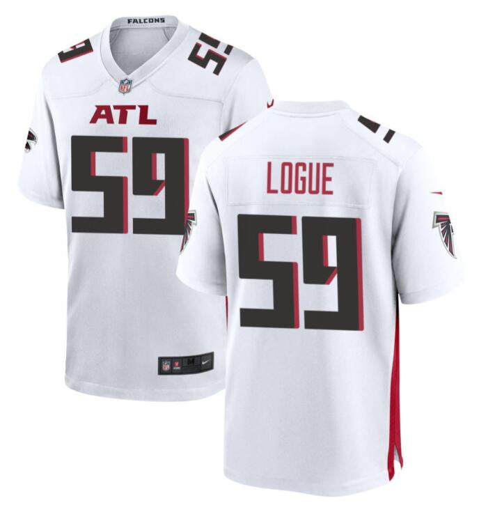 Custom Men’s Atlanta Falcons #59 Zion Logue White Limited Stitched Football Game Jersey