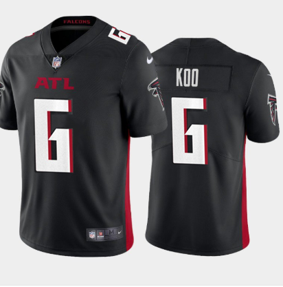 Custom Men’s Atlanta Falcons #6 Younghoe Koo New Black Vapor Untouchable Limited Stitched Jersey