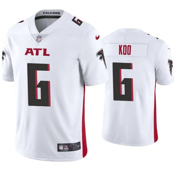 Custom Men’s Atlanta Falcons #6 Younghoe Koo New White Vapor Untouchable Limited Stitched Jersey