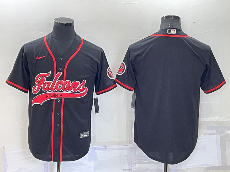 Custom Men’s Atlanta Falcons Blank Black Cool Base Stitched Baseball Jersey