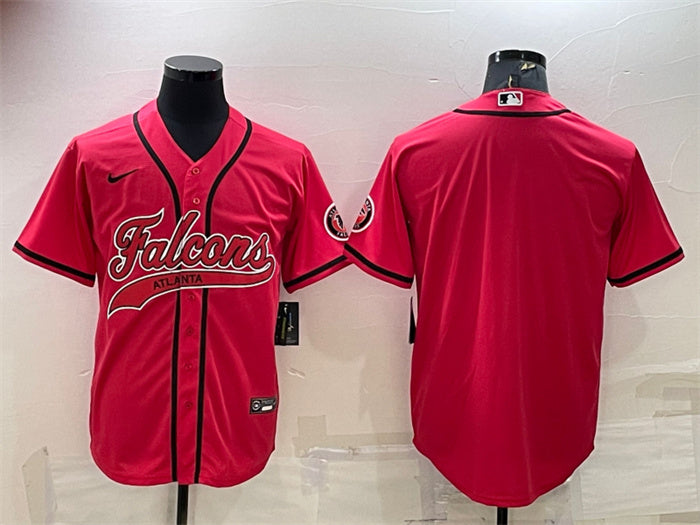 Custom Men’s Atlanta Falcons Blank Red With Patch Cool Base Stitched Baseball Jersey
