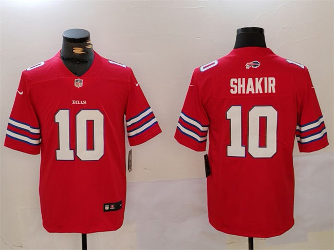 Custom Men’s Buffalo Bills #10 Khalil Shakir Red Vapor Untouchable Limited Stitched Jersey