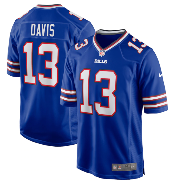 Custom Men’s Buffalo Bills #13 Gabe Davis Royal Stitched Game Jersey