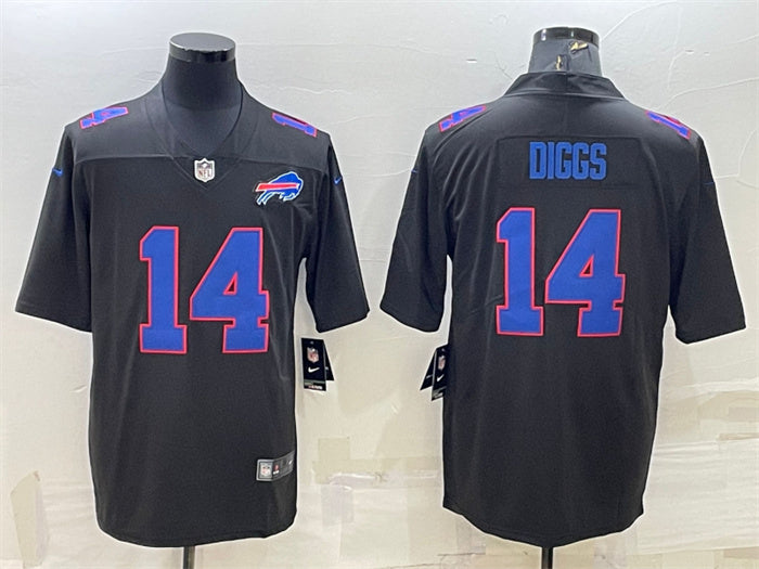 Custom Men’s Buffalo Bills #14 Stefon Diggs Black Vapor Untouchable Limited Stitched Jersey