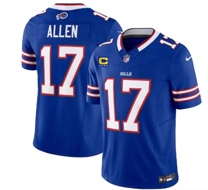 Custom Men’s Buffalo Bills #17 Josh Allen Blue 2023 F.U.S.E. With 4-Star C Patch Vapor Untouchable Limited Stitched Jersey