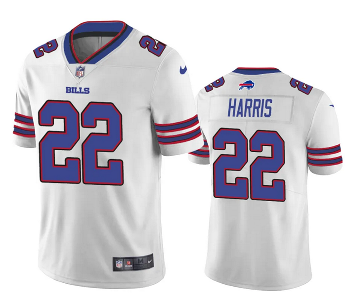 Custom Men’s Buffalo Bills #22 Damien Harris White Vapor Untouchable Limited Stitched Jersey