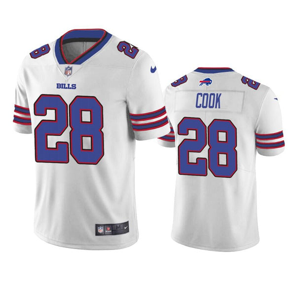 Custom Men’s Buffalo Bills #28 James Cook White Vapor Untouchable Limited Stitched Jersey