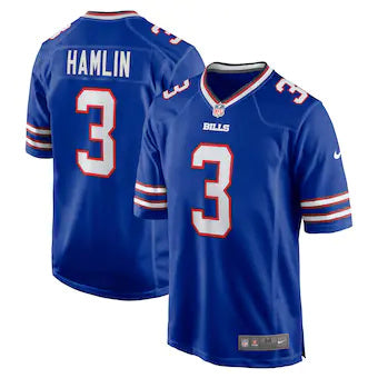 Custom Men’s Buffalo Bills #3 Damar Hamlin Royal Player Jersey