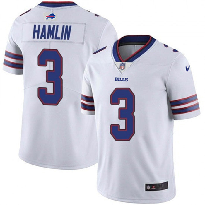Custom Men’s Buffalo Bills #3 Damar Hamlin White Vapor Untouchable Limited Stitched Jersey