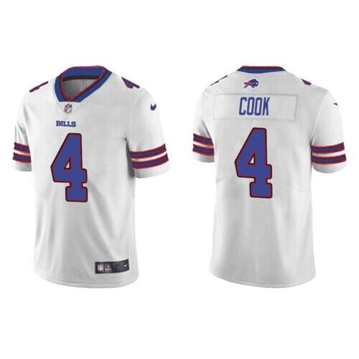 Custom Men’s Buffalo Bills #4 James Cook White Vapor Untouchable Limited Stitched Jersey