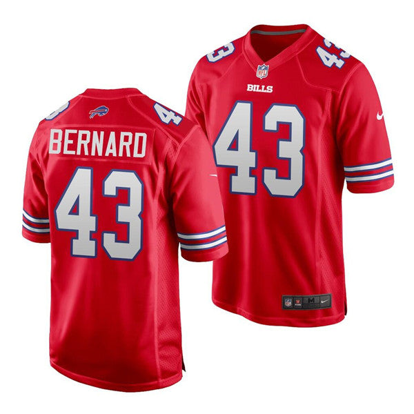 Custom Men’s Buffalo Bills #43 Terrel Bernard Red Stitched Jersey