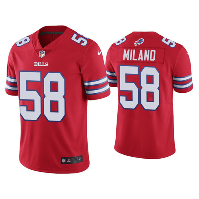 Custom Men’s Buffalo Bills #58 Matt Milano 2022 Red Vapor Untouchable Limited Stitched Jersey