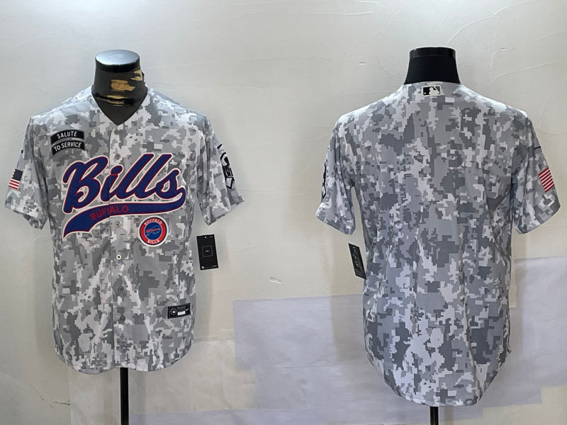 Custom Men’s Buffalo Bills Blank 2024 Arctic Camo Salute To Service Stitched Baseball Jerseys