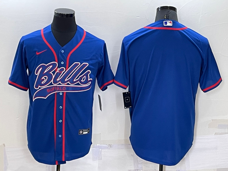 Custom Men’s Buffalo Bills Blank Royal Cool Base Stitched Baseball Jersey