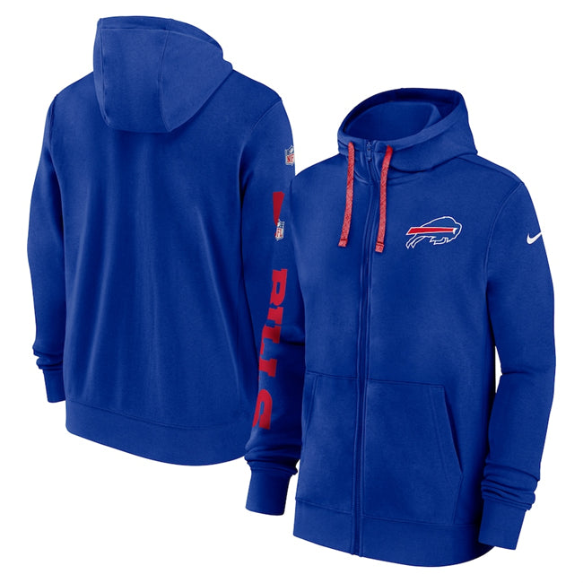 Custom Men’s Buffalo Bills Royal 2024 Team Full-Zip Hoodie