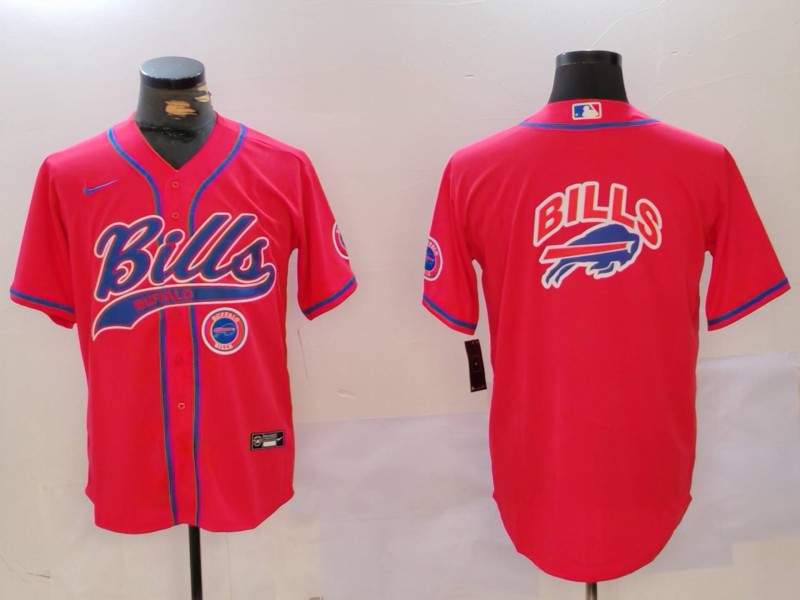 Custom Men’s Buffalo Bills big logo Team Big logo Cool Base Stitched Baseball Jerseys