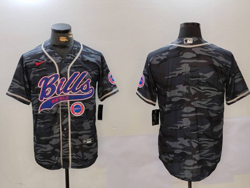 Custom Men’s Buffalo Bills blank Camo Team Cool Base Stitched Baseball Jerseys