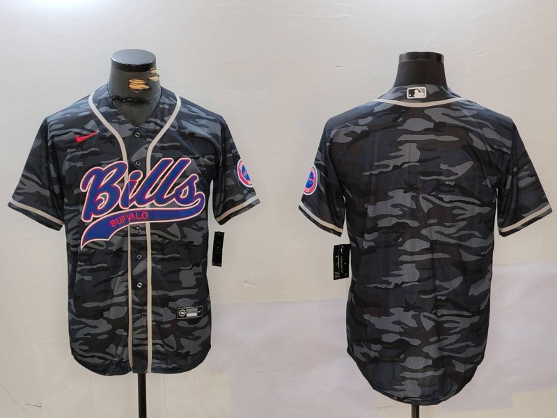 Custom Men’s Buffalo Bills blank Camo Team Cool Base Stitched Baseball Jersey