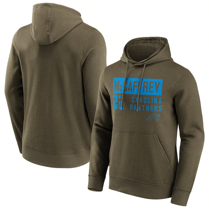 Custom Men’s Carolina Panthers #22 Christian McCaffrey Fashion Name & Number Hoodie