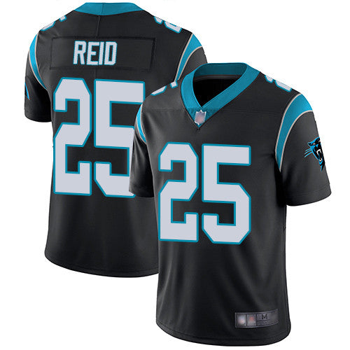 Custom Men’s Carolina Panthers #25 Eric Reid Limited Home Black Vapor Untouchable Jersey
