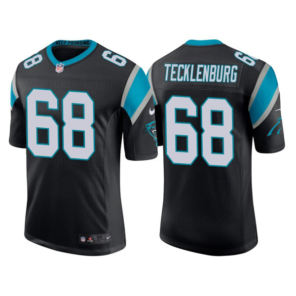 Custom Men’s Carolina Panthers #68 Sam Tecklenburg 2022 Black Stitched Game Jersey