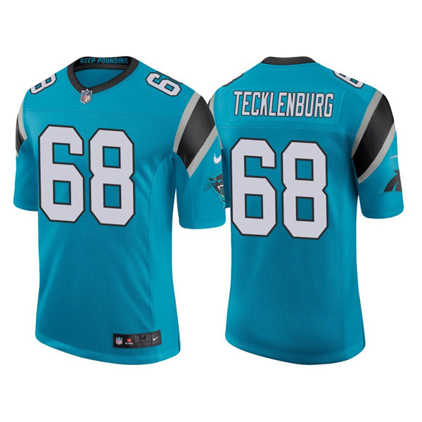 Custom Men’s Carolina Panthers #68 Sam Tecklenburg 2022 Blue Stitched Game Jersey