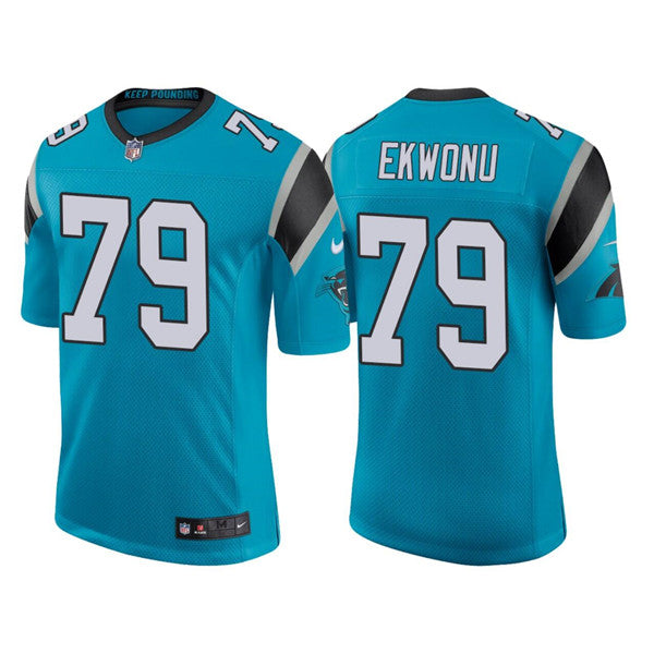 Custom Men’s Carolina Panthers #79 Ikem Ekwonu 2022 Blue Stitched Jersey
