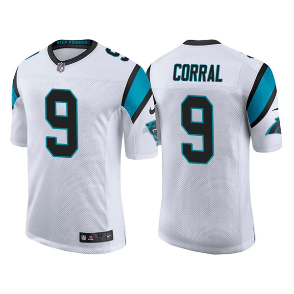 Custom Men’s Carolina Panthers #9 Matt Corral 2022 White Stitched Jersey