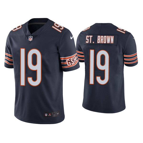 Custom Men’s Chicago Bears #19 Equanimeous St. Brown Navy Vapor Untouchable Limited Stitched Jersey