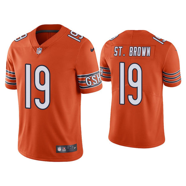 Custom Men’s Chicago Bears #19 Equanimeous St. Brown Orange Vapor Untouchable Limited Stitched Jersey