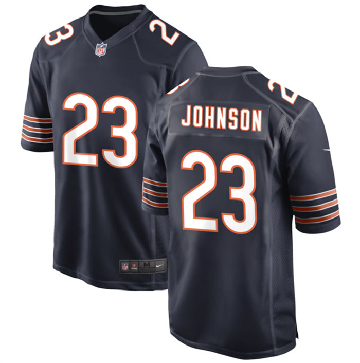Custom Men’s Chicago Bears #23 Roschon Johnson Navy Stitched Game Jersey