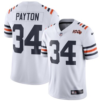 Custom Men’s Chicago Bears #34 Walter Payton White 2019 100th Season Alternate Classic Player Limited Jersey