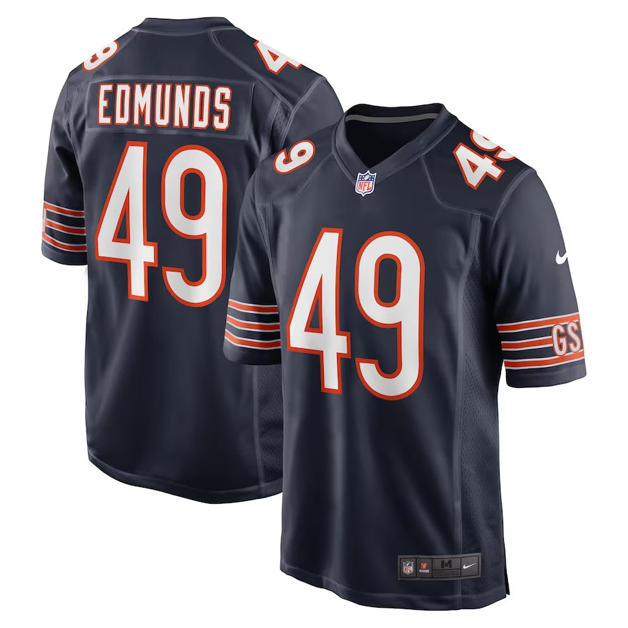 Custom Men’s Chicago Bears #49 Tremaine Edmunds Navy Vapor untouchable Limited Stitched Jersey