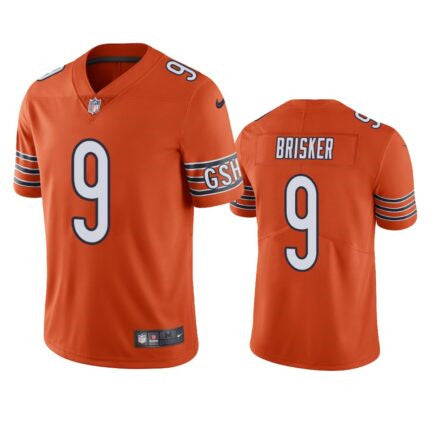 Custom Men’s Chicago Bears #9 Jaquan Brisker Orange Vapor untouchable Limited Stitched Jersey