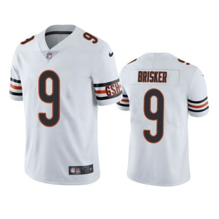 Custom Men’s Chicago Bears #9 Jaquan Brisker White Vapor untouchable Limited Stitched Jersey