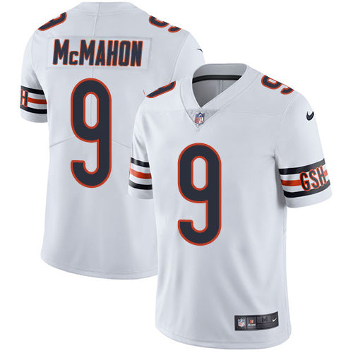 Custom Men’s Chicago Bears #9 Jim McMahon White Vapor Untouchable Limited Stitched Jersey