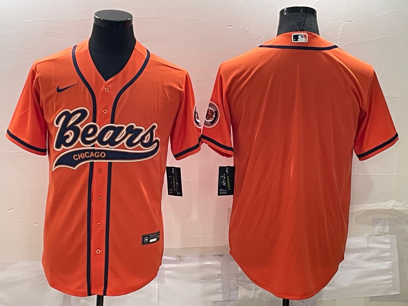 Custom Men’s Chicago Bears Blank Orange Stitched Jersey