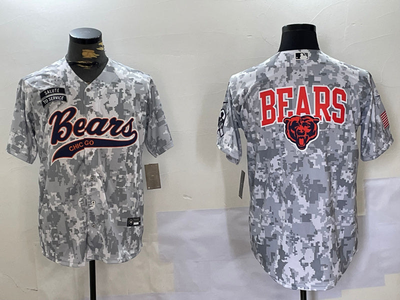 Custom Men’s Chicago Bears Camo With Patch Cool Base Stitched Baseball Jerseys