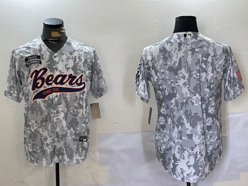 Custom Men’s Chicago Bears Camo With Patch Cool Base Stitched Baseball Jerseys