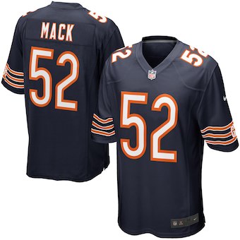 Custom Men’s Chicago Bears Khalil Mack Navy Vapor Limited Jersey
