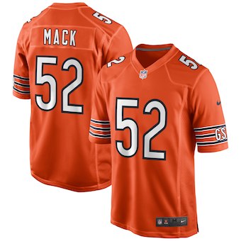 Custom Men’s Chicago Bears Khalil Mack Orange Vapor Limited Jersey