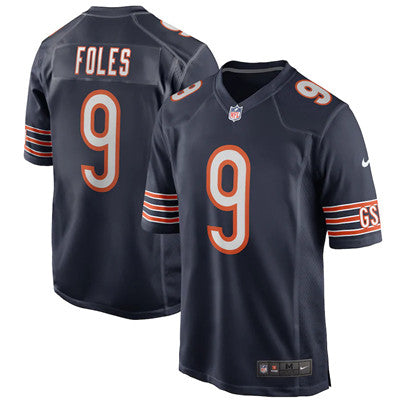 Custom Men’s Chicago Bears Nick Foles #9 Navy Limited Jersey