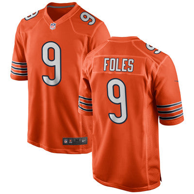 Custom Men’s Chicago Bears Nick Foles #9 Orange Limited Jersey