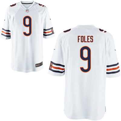Custom Men’s Chicago Bears Nick Foles #9 White Limited Jersey