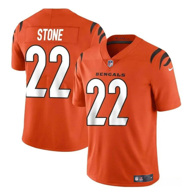 Custom Men’s Cincinnati Bengals #22 Geno Stone Orange Vapor Untouchable Limited Stitched Jersey