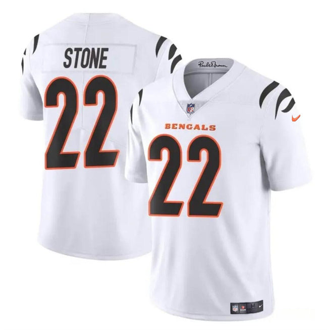 Custom Men’s Cincinnati Bengals #22 Geno Stone White Vapor Untouchable Limited Stitched Jersey